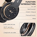 Pikkukuva 5 / 5: 6s Langattomat Bluetooth-kuulokkeet, Yli-korvan, Hi-fi Stereo Taitettavat Langattomat Stereokuulokkeet Black