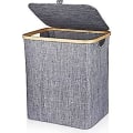 Miniatyrbillede 1 af 3: Vasketøjskurv med låg 60L Foldbar Opbevaringskurv Pop-up Kasser Organizer