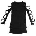 Miniatyrbillede 4 af 4: Kvinders Hul Mesh Net T-shirt Langærmet Blonder Bluse