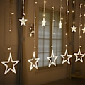 Miniatyrbillede 1 af 5: Gardiner Lys 2m Fe-streng 12 Stjerner 138 stk LED 8 Tilstande