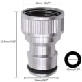 Miniatyrbild 2 av 3: -2-pack 1/2 tum Kranmunstycke Universal Koppar Silver Krankopplingar Trädgårdsslang Till Krananslutning Kopplingar Kranadaptrar För Köket