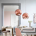 Miniatyrbillede 1 af 5: Led Hængende Lampe Rosenguld Globe Køkkenø Lys