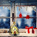 Miniatyrbilde 3 av 5: Julepynt Lysende Harpiks Lite Hus (b Stil)