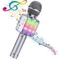Miniatyrbillede 1 af 5: Bluetooth 4 i 1 Karaoke Trådløs Mikrofon med LED-lys
