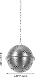 Miniatyrbillede 2 af 8: Tekuglefilter i rustfrit stål med krog, rigelig plads til løs te og krydderier