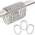 Miniatyrbillede 2 af 5: Brushes til Bruseforhæng, Metal Brede Bruseforhængsringe Kroge Til Badeværelsesbruserstang Forhæng, Poleret Krom, Sæt (1 sæt)