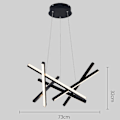 Miniatyrbillede 4 af 5: Led 32w Sputnik Lysekrone Dia56cm Aluminiumramme Sort