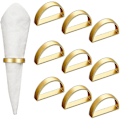 Miniatyrbillede 1 af 5: 10 stk. Guld Servietringe Metal Servietringholdere Moderne Design Ringholder