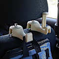Miniatyrbillede 2 af 5: Bil Hovedstøtte Krog Med Mobiltelefonholder, Rotation Multifunktionel Bilposekrog (2 stk., Sort)