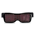 Miniatyrbillede 1 af 5: App-styrede Bluetooth LED Party Briller med Tilpassede Sprog, USB Opladning, Blinkende Lysende Briller til Jul, Koncert, Solbriller Red