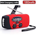 Miniatyrbillede 1 af 5: Ipx5 Vandtæt Autoscan Nødradio Solenergi Håndsvingbar Bærbar Am/fm Radio 2000/ Til Udendørs Med Lommelygte MINI Radio