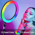 Pikkukuva 2 / 5: Selfie-rengasvalo RGB-täyttö LED-lampulla, mobiilipidike ja jalusta