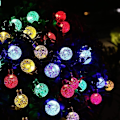 Miniatyrbilde 4 av 5: Solcelle-lyslenke, 22m 200 LED Krystallkuler Solcelle-lyslenke Utendørs Innendørs 8 Moduser Vanntette LED-lys For Hage Hagegård Balkong Fest Bryllup