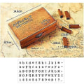 Miniatyrbilde 3 av 5: Stempelsett i tre, 70 stk. Stempel, 3 stk. Fargestempelputer