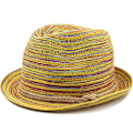 Miniatyrbillede 5 af 5: Halm Jazz Hat Boho Halm Strandhatte Boho Halmhat Sød Stribet Sommerkasket