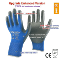 Miniatyrbillede 4 af 5: 12 Par Arbejdssikkerhedshandsker Sort PU Nylon Bomuld