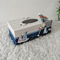 Miniatyrbilde 3 av 5: Trefilboks i tre, kosmetisk vevboks, middelhavsstil, Kleenex-boks