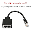 Miniatyrbillede 5 af 5: Netværks RJ45 1 til 2 Han-Hun Dobbelt 15cm Switch