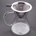 Miniatyrbillede 4 af 5: 400ml Håndbrygget Kaffemager Dryp Tyk Glasbeholder Perkolatorer Rustfrit Stål Kaffe F