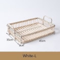 Miniatyrbilde 2 av 4: Dekorative Rattan-brett Hjemmet Firkantet Brett Hvit L