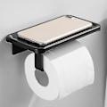 Miniatyrbillede 4 af 5: Toiletpapirholder med hylde Vævholder til badeværelse Rullepapirholder Væghængt