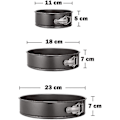 Miniatyrbillede 2 af 5: Sæt med 3 Springforme i Forskellige Størrelser - Hængslet Tarteform til Bagning