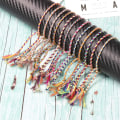 Miniatyrbillede 4 af 5: 12 stk. Wrap Venskabs Flettet Armbånd, Farverige Håndlavede Snor Wrap Armbånd, Justerbare