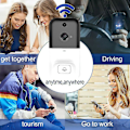 Miniatyrbilde 4 av 4: Trådløs Smart Wifi Dørklokke Kamera Video Dør Intercom Hvit