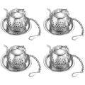 Miniatyrbillede 1 af 4: 4 Pak Teekande Te-Infuser Rustfrit Stål Si Dripbakken