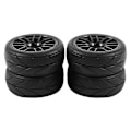 Miniatyrbillede 3 af 5: 4 stk. 1/10 Gummi Dæk Rc Racing Bil Dæk På Vej Hjul Fælg Passer Til Hsp Hpi 9068-6081 Rc Bil Del
