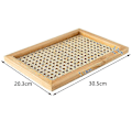 Miniatyrbilde 2 av 3: Nordisk Rattanflettet Brett i Tre, Håndlaget, Rektangulært