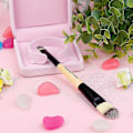 Pikkukuva 1 / 5: Happy-makeup Kaksipuolinen Puinen Meikkivoide- ja Silmäluomiväriharja Naisille
