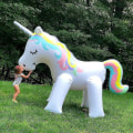 Miniatyrbilde 4 av 5: Oppblåsbar Unicorn Sprinkler Utespill for Hage