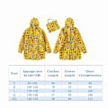 Pikkukuva 3 / 5: Lasten Sadevaatteet, 3D Piirretty Lasten Taaperon Sadetakki Takki Poncho Pojalle Tytölle (Keltainen Leipä) Yellow Bread M