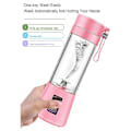 Miniatyrbilde 5 av 5: 400ml Bærbar USB Elektrisk Fruktjuiceblender Smoothie Maker Shakerflaske (Blå Sjø) Pink