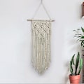 Pikkukuva 3 / 4: 40x70cm Boho-tyyläinen Kudottu Seinävaate Makramee-tapetti Perhoset Beige