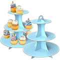 Miniatyrbild 1 av 5: Jinle 3-vånings Papperscupcake Stativ Blå Polka Dot