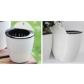 Miniatyrbild 3 av 5: Väggmonterad Planter, Väggmonterad Planter Automatisk Vattenabsorberande Lat Plast Väggmonterad Planter (svart+vit) (1 st)
