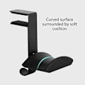 Miniatyrbillede 5 af 5: Hovedetelefon Metal Hænger Skrivebordsmontering Holder Headset Stativ Klemme Krog Display Stativ White