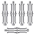 Miniatyrbillede 1 af 4: 5 stk Standard 1/4 til 3/8 tommer Metal Han Konvertering Gevindskrue Adapter Spigot Stud
