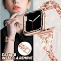 Pikkukuva 5 / 5: Sopii Apple Watch 8 -hihnalle, timantti-inlay-metalliperhonen rannekekello silver