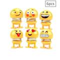 Miniatyrbillede 1 af 4: 8 stk. Søde Emoji Bobble Head Dukker - Sjove Smiley Springs Dansende Legetøj Til Bil Instrumentbræt Pynt