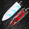 Miniatyrbild 4 av 5: RC-båt Hög Hastighet Fjärrstyrd Racing Skeppsmodell