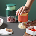Miniatyrbillede 5 af 5: Mini Chopper Cutter Køkkenredskab Gadgets Hvidløg Urter Nødder Grøntsager Løg Masher 304 Rustfrit Stål