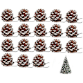 Miniatyrbilde 1 av 4: 18 stk. snødekte furukongler til julepynt