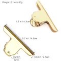 Miniatyrbillede 2 af 5: Guld Rustfrit Stål Bulldog Papirklips, 2 Pak Metal Store Binderklips Klemme Fil Holder Kompatibel Med Tegnebræt, Maleri, Billeder, Fotos