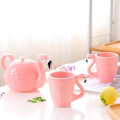 Miniatyrbillede 3 af 5: 3 stk. Pink Flamingo Pige Keramik Vandkop Tekande Sæt