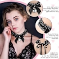 Pikkukuva 4 / 5: 2 kpl Kello-Choker-Kaulakoru Retro Choker Charm Pitsi Kello Kaulakoru Jousi