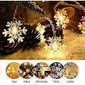 Miniatyrbillede 4 af 4: 2 Pak Julelys Snefnug 20ft 40 LED Batteridrevet