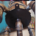 Pikkukuva 4 / 5: Steampunk-tyylisen raketin LED-lamppu, simuloitu liekki, retrovalaisin